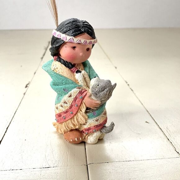 Enesco 1994 Friends of The Feather Dances With Wolf Vintage Collectable Figurine - Picture 1 of 9